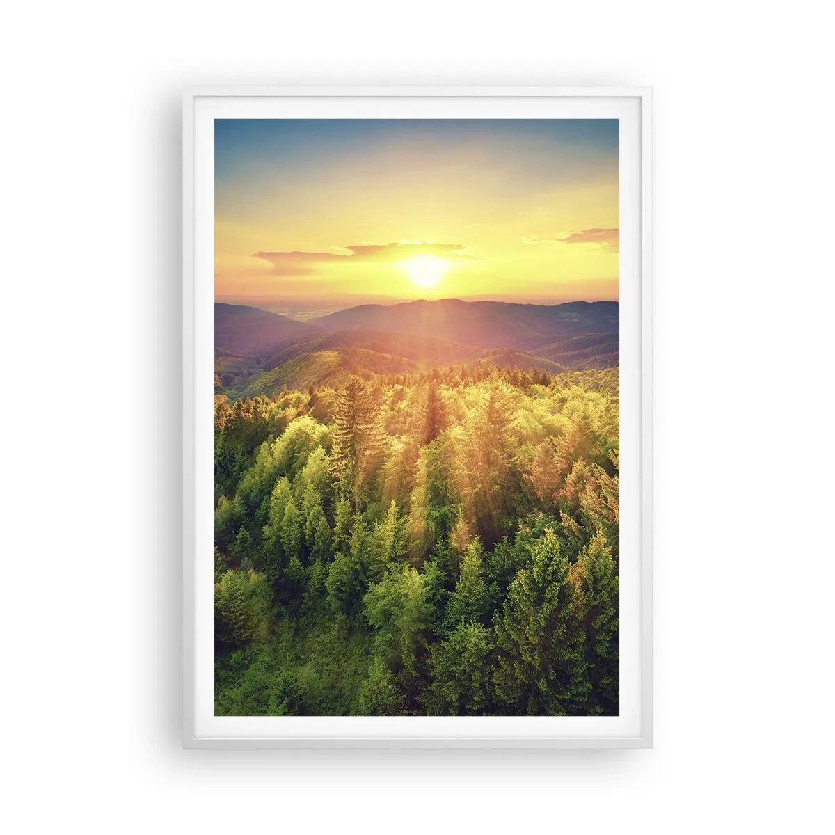 Poster in cornice bianca - Vette e cime - 70x100 cm