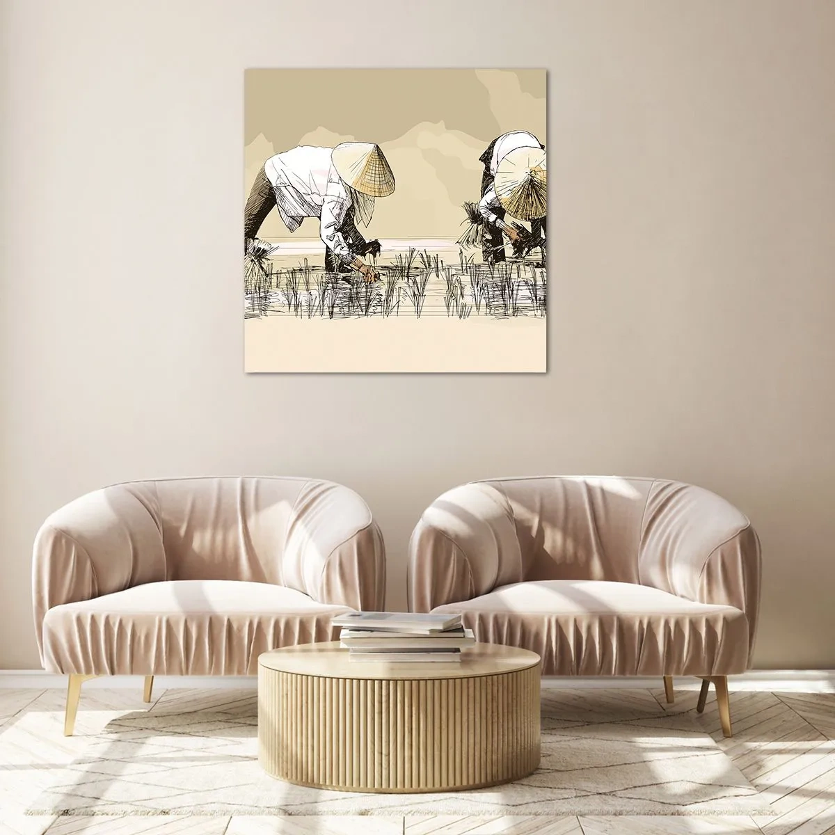 Quadro su vetro - Buon raccolto - 70x70 cm