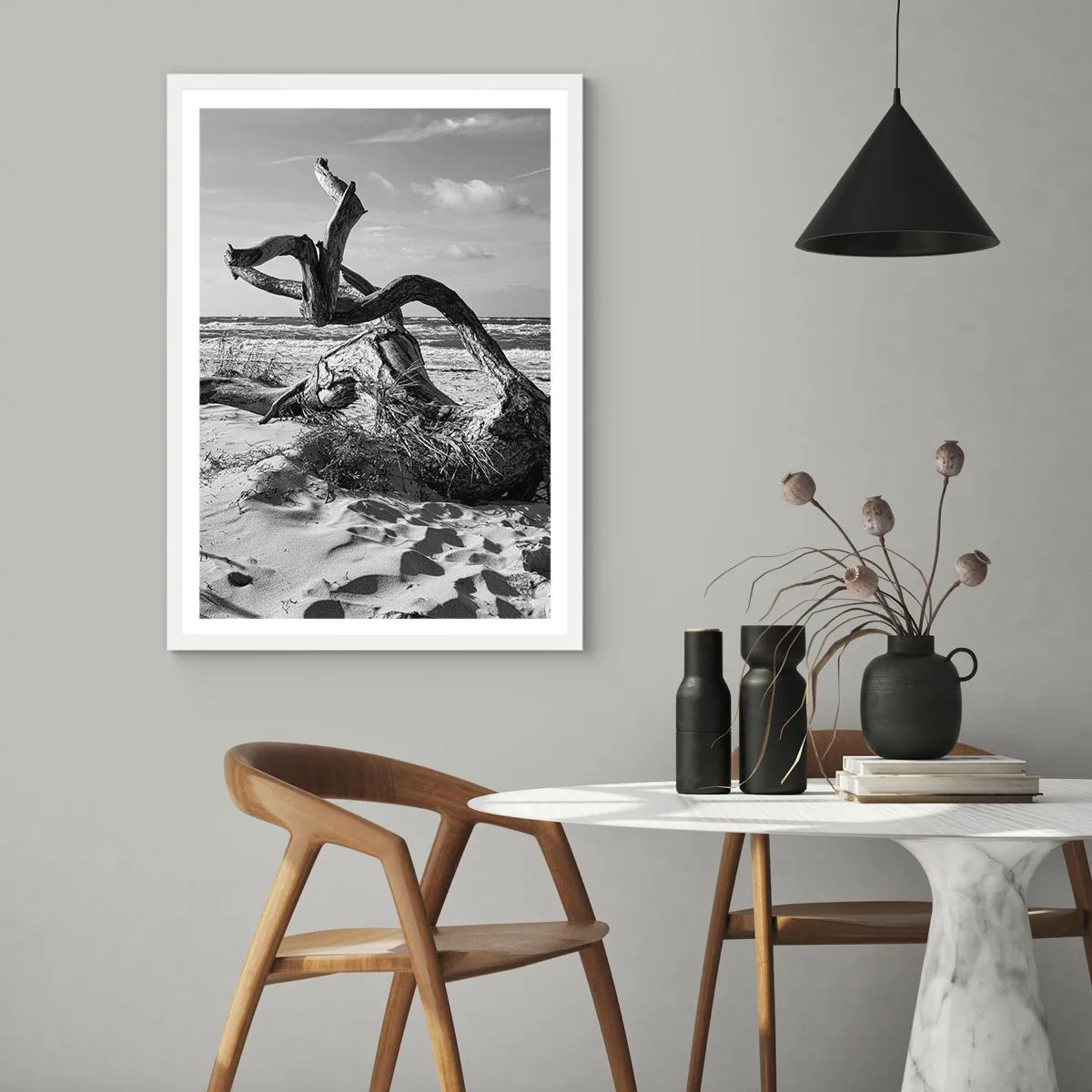 Poster in cornice bianca - Scolpito dal mare - 61x91 cm