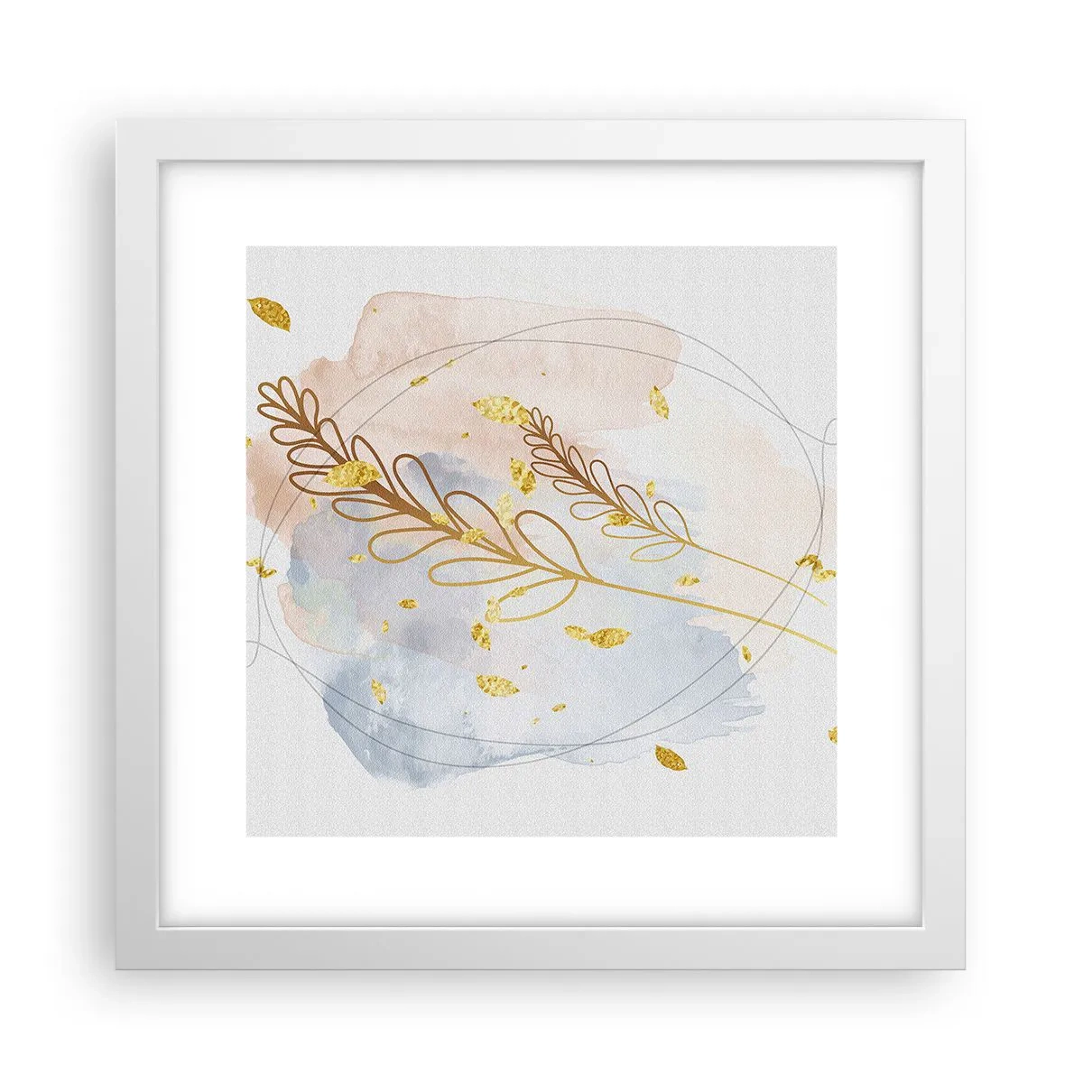 Poster in cornice bianca - Soffio d'oro - 30x30 cm