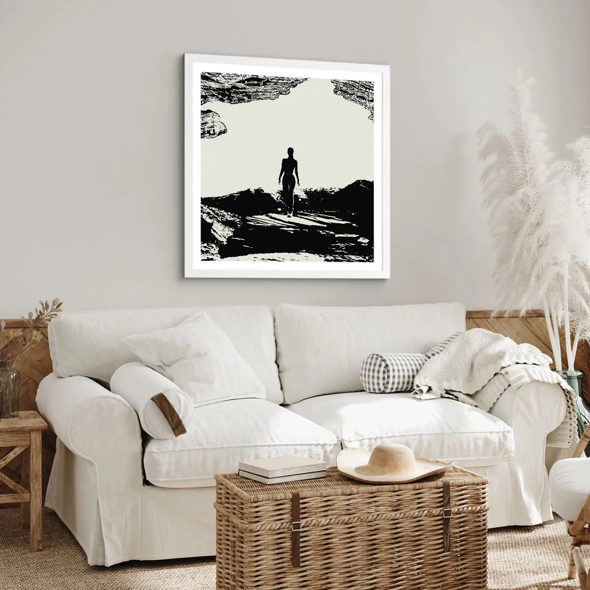 Poster in cornice bianca - Un nuovo sguardo - 60x60 cm