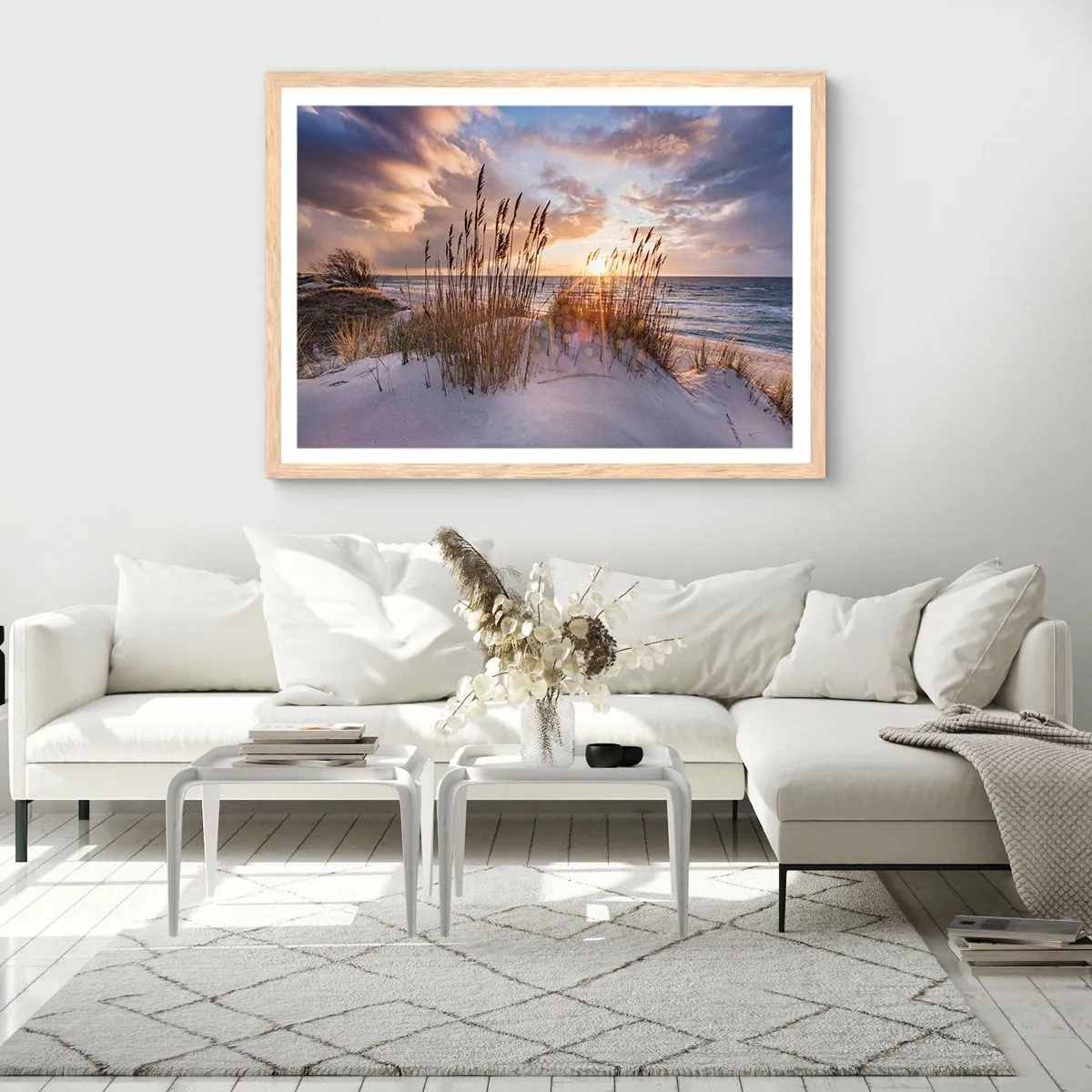 Poster in cornice rovere chiaro - L'addio al sole e al vento - 91x61 cm