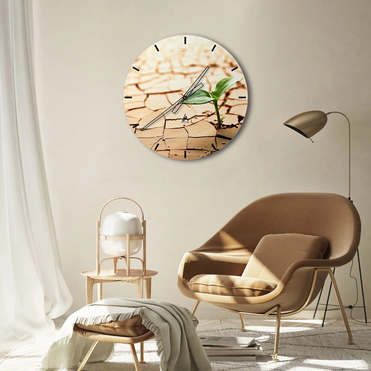 Orologio da parete - Orologio in Vetro - L'indomita forza della vita - 40x40 cm