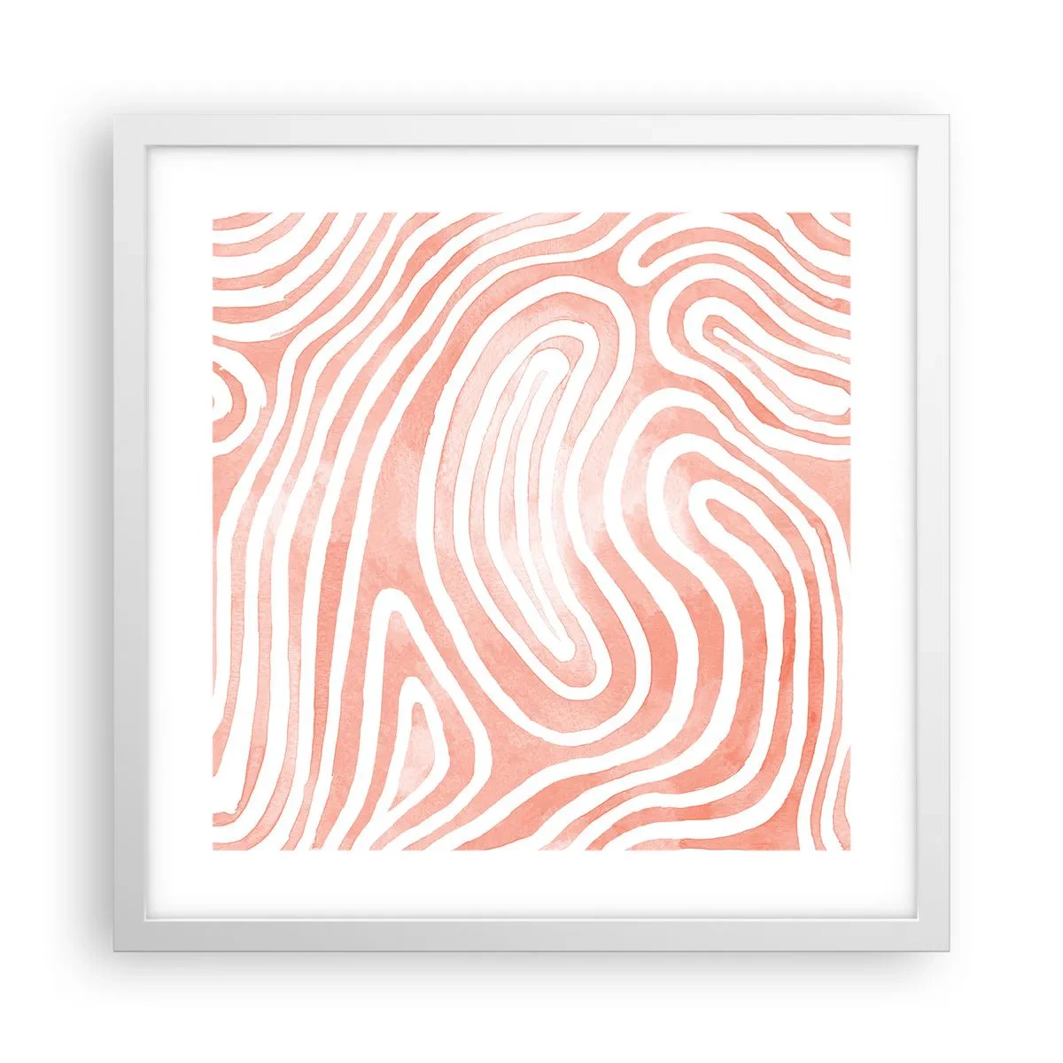 Poster in cornice bianca - Nel labirinto di corallo - 40x40 cm