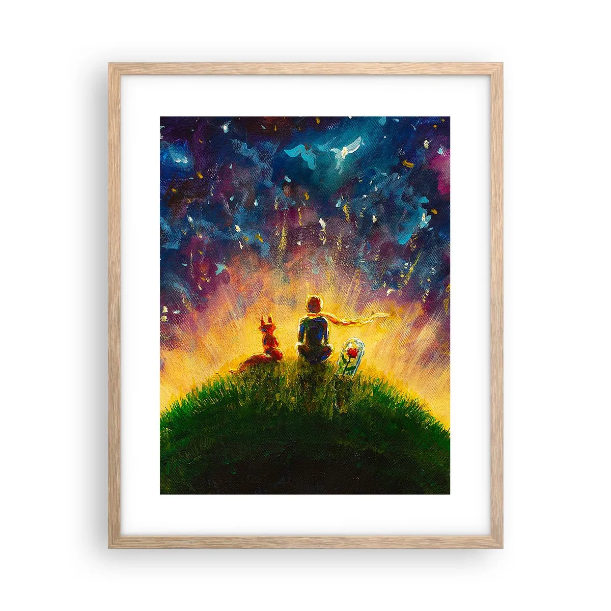 Poster in cornice rovere chiaro - Amore e amicizia: l'intero mondo - 40x50 cm