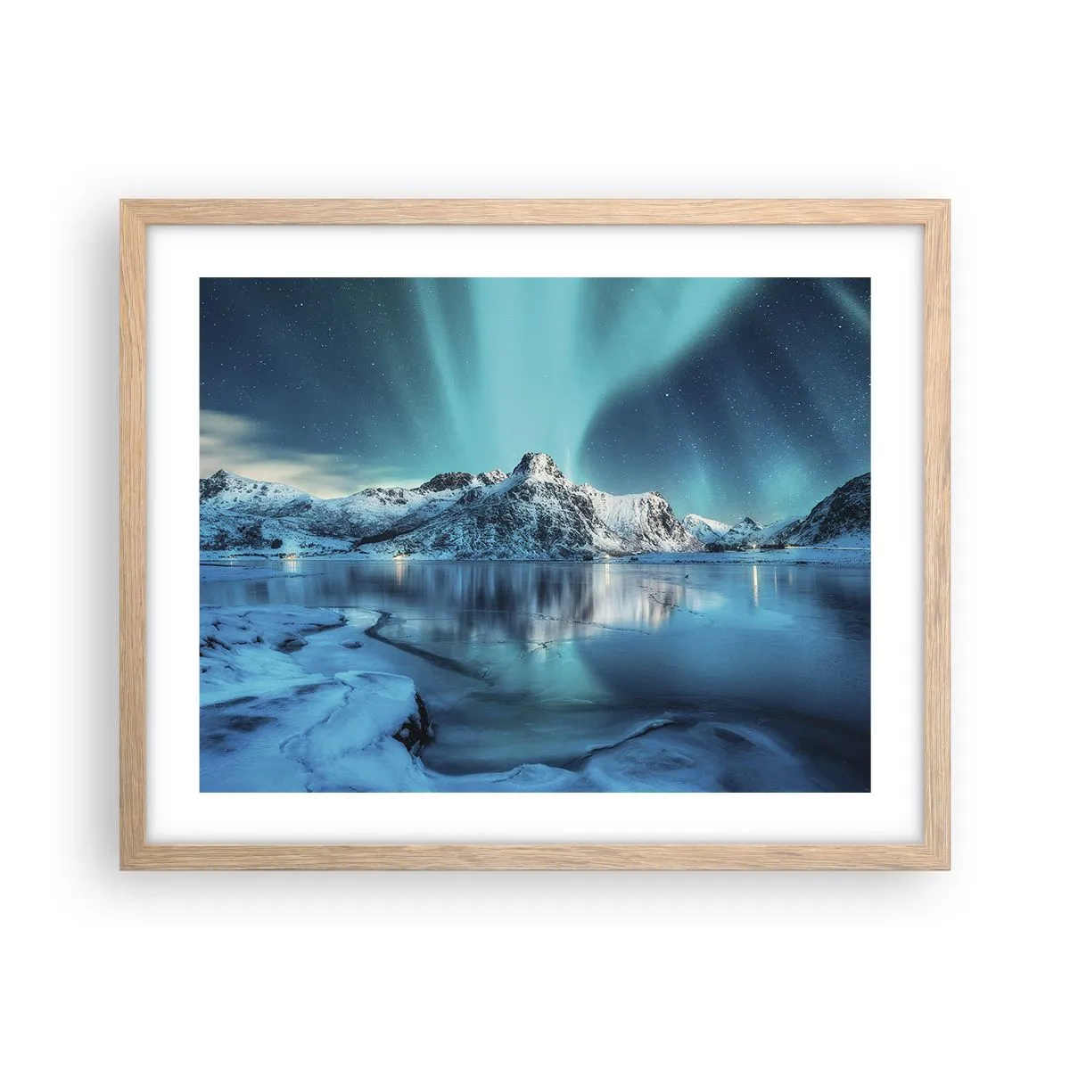 Poster in cornice rovere chiaro - Notte di luce - 50x40 cm