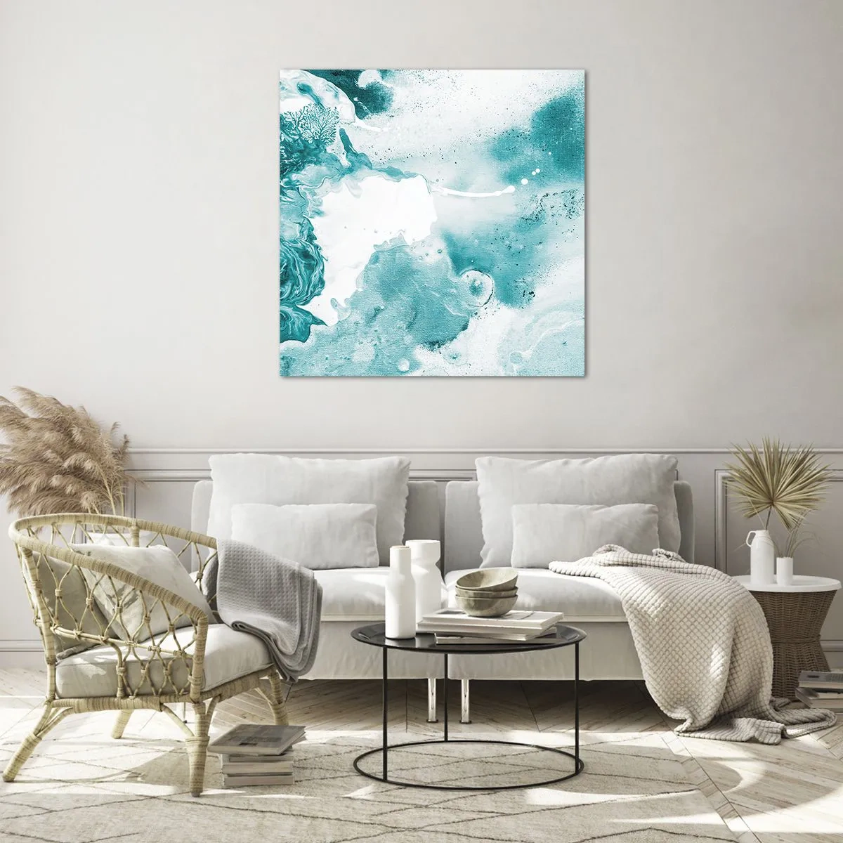 Quadro su vetro - Palude blu - 50x50 cm