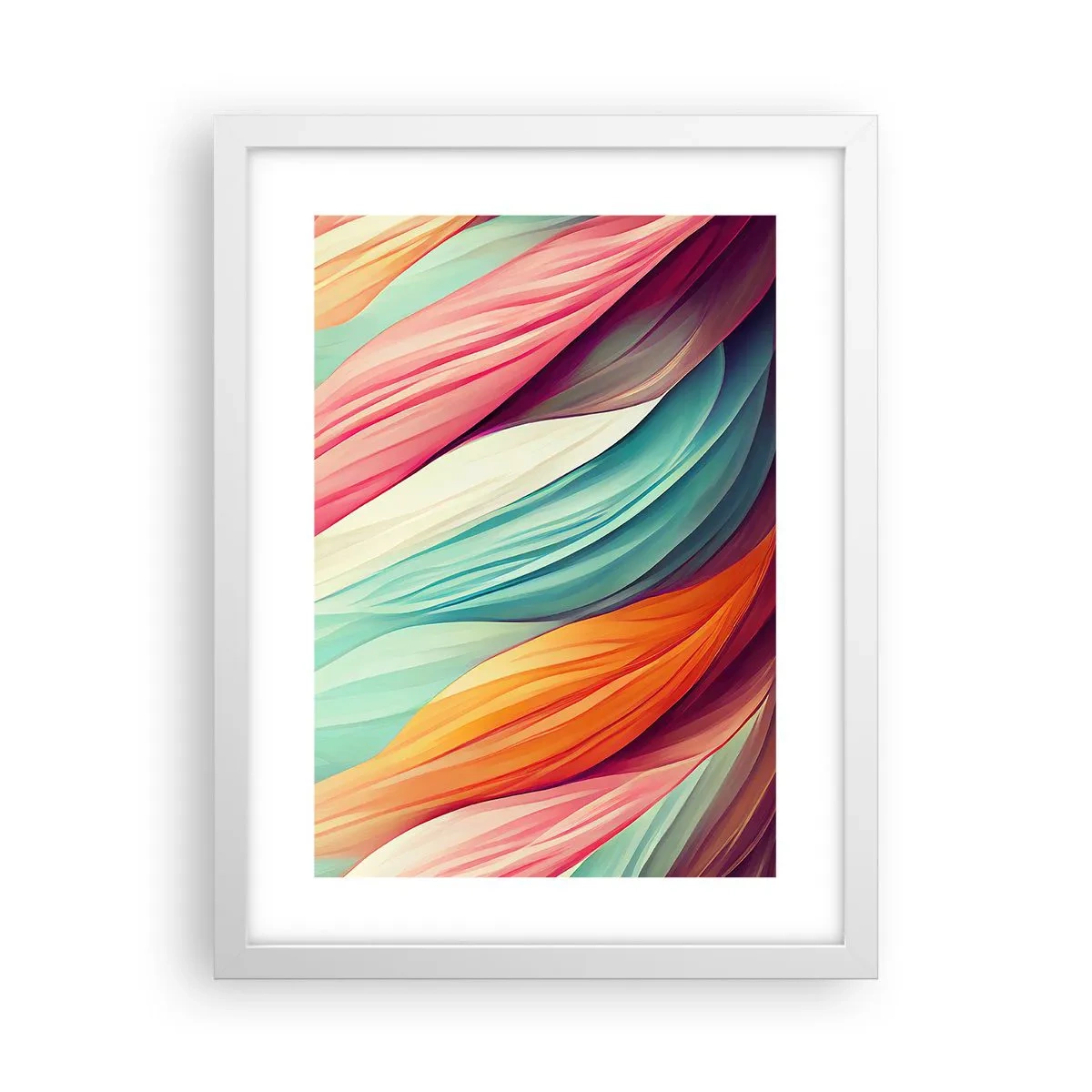 Poster in cornice bianca - Intreccio arcobaleno - 30x40 cm