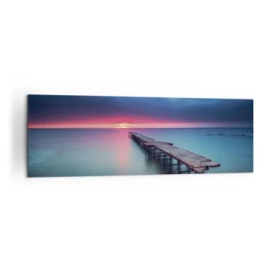 Quadro su tela - Stampe su Tela - Un molo di legno che conduce direttamente al mare al tramonto - 160x50cm - Tra il cielo e la terra - Decorazione murale moderna per soggiorno e camera da letto ARTTOR
