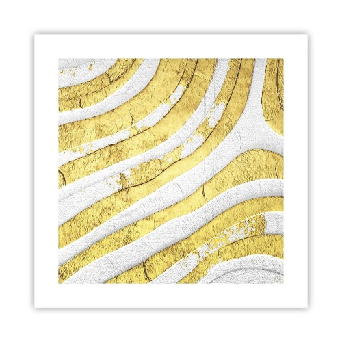 Poster - Composizione in bianco e oro - 40x40 cm