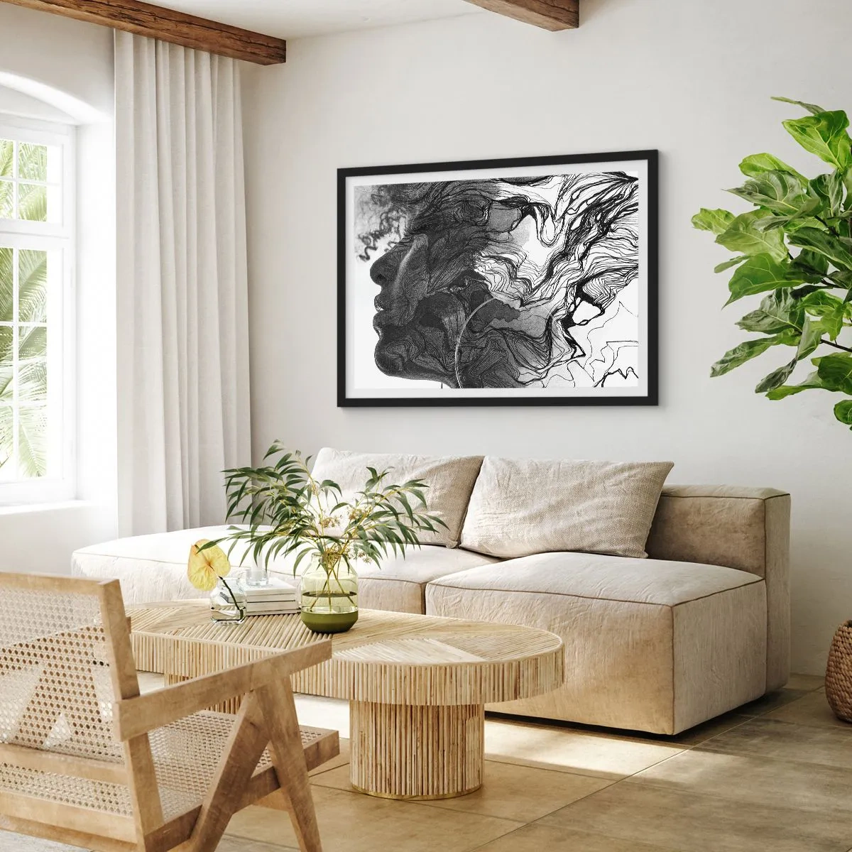 Poster in cornice nera - Aggrovigliata nei sogni - 50x40 cm