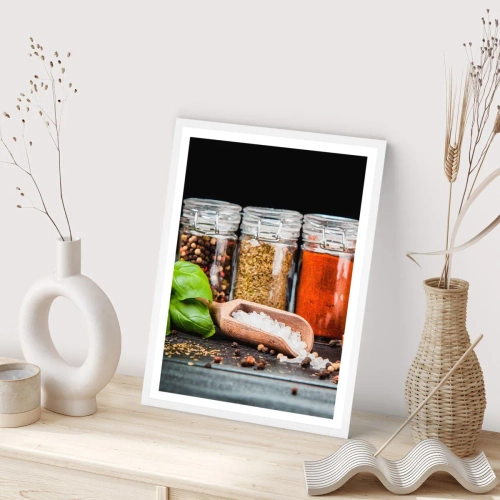 Poster in cornice bianca - Perché la vita abbia sapore - 70x100 cm