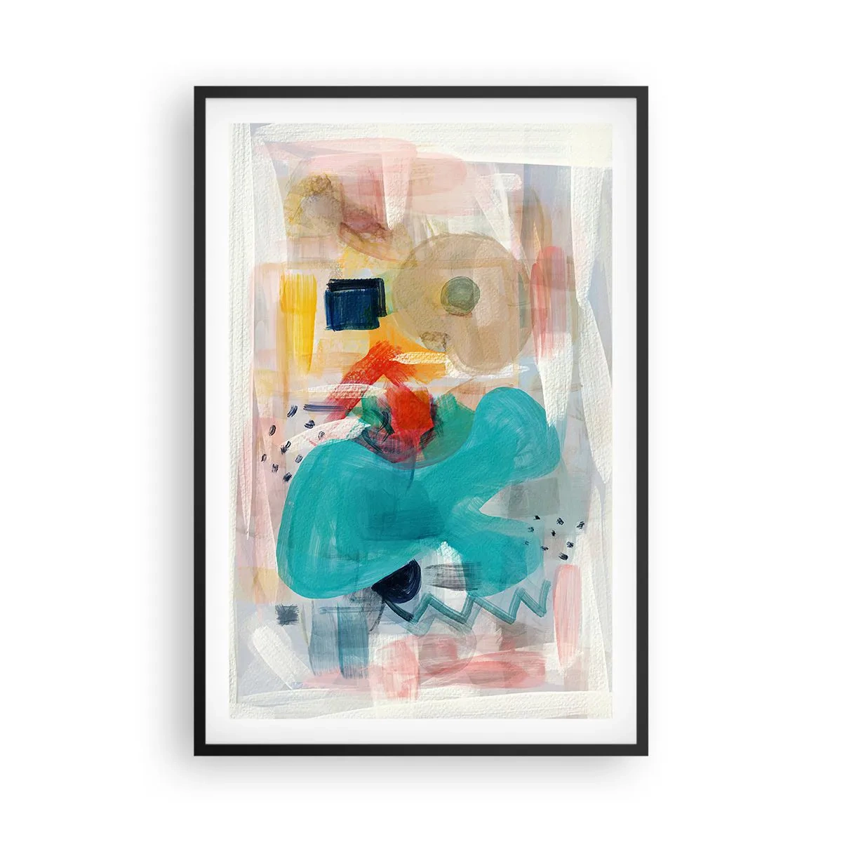 Poster in cornice nera - Il gioco dei colori - 61x91 cm