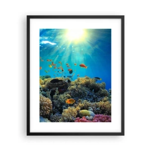 Poster in cornice nera - Tesori sotto al mare - 40x50 cm