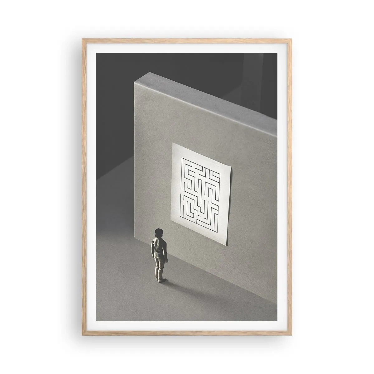 Poster in cornice rovere chiaro - Ma dove mi trovo? - 70x100 cm