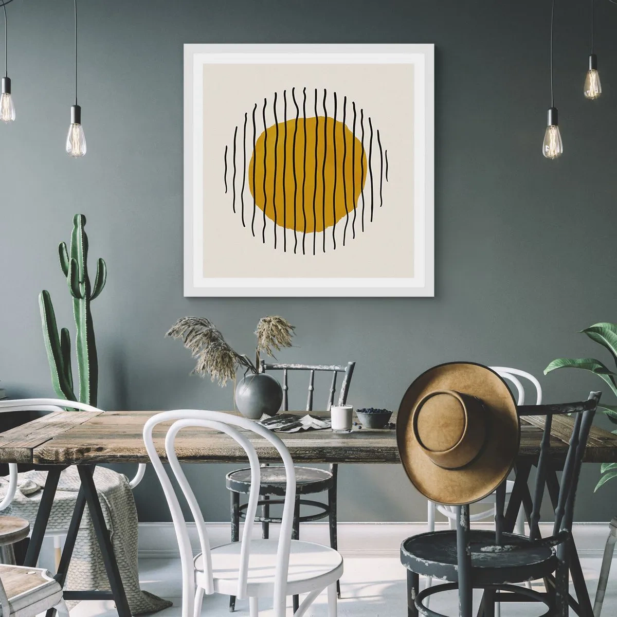 Poster in cornice bianca - Astrazione fremente di calore - 40x40 cm