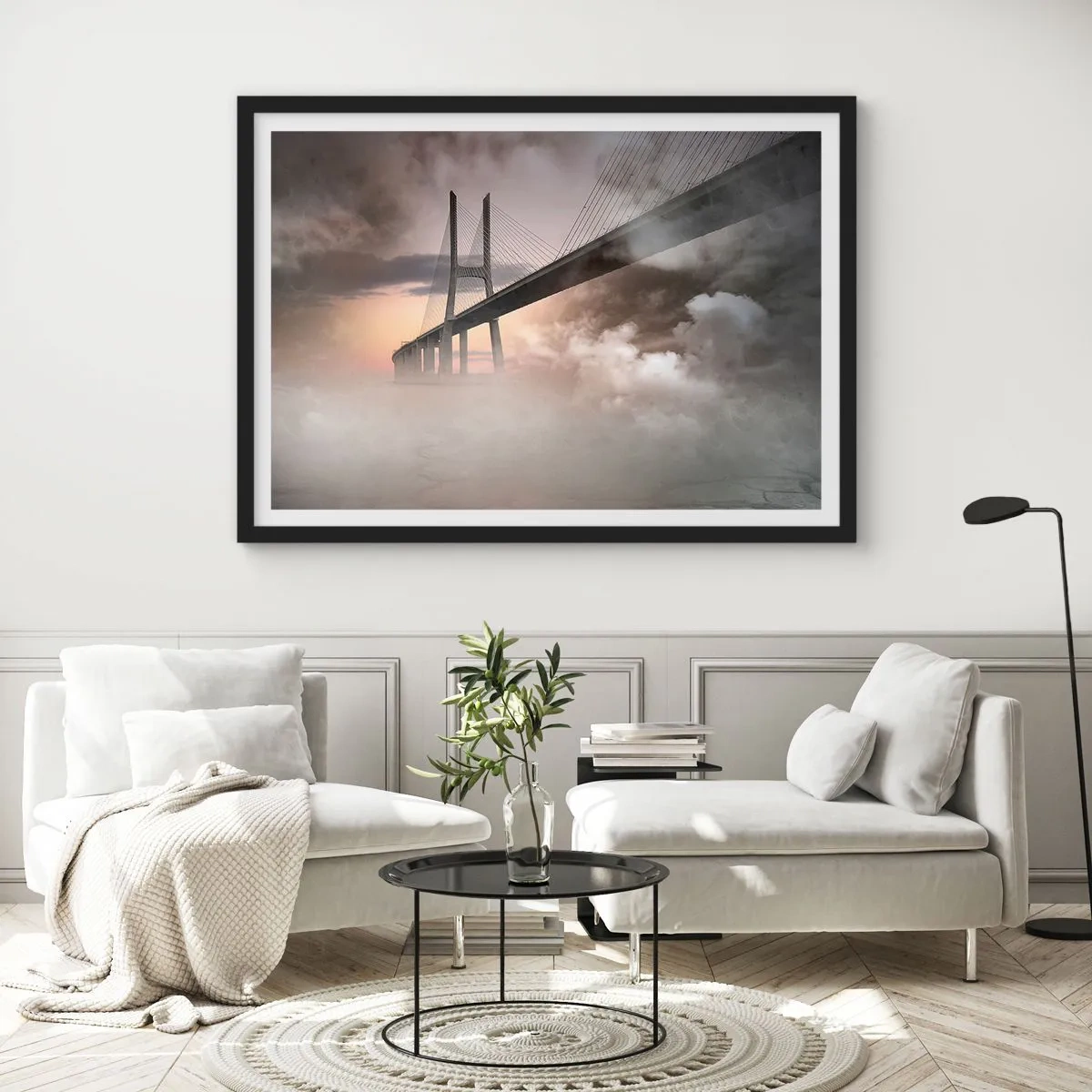 Poster in cornice nera - Sul fiume che non c'è - 91x61 cm