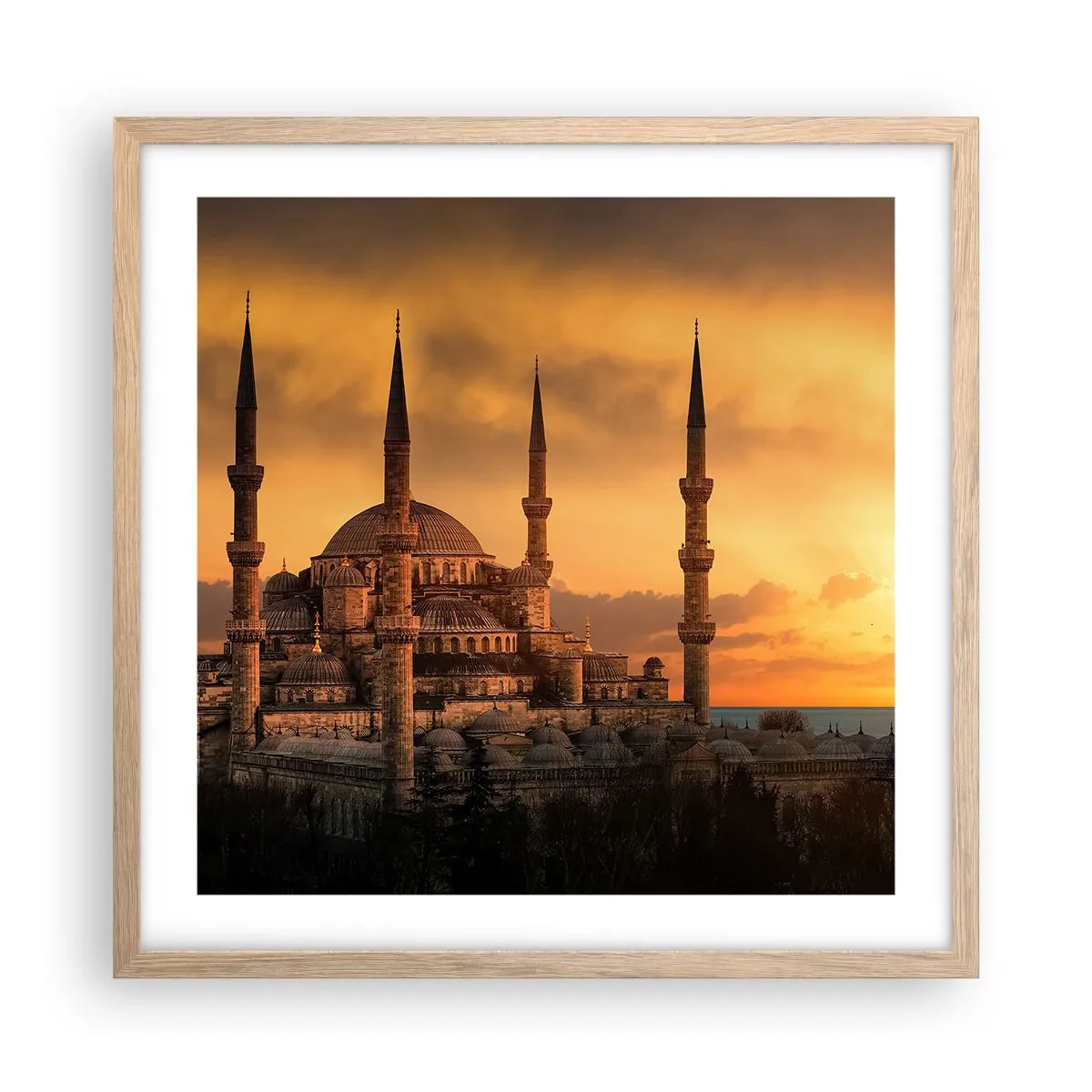 Poster in cornice rovere chiaro - Dio è grande - 50x50 cm