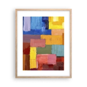 Poster in cornice rovere chiaro - Ognuno diverso, tutti colorati - 40x50 cm