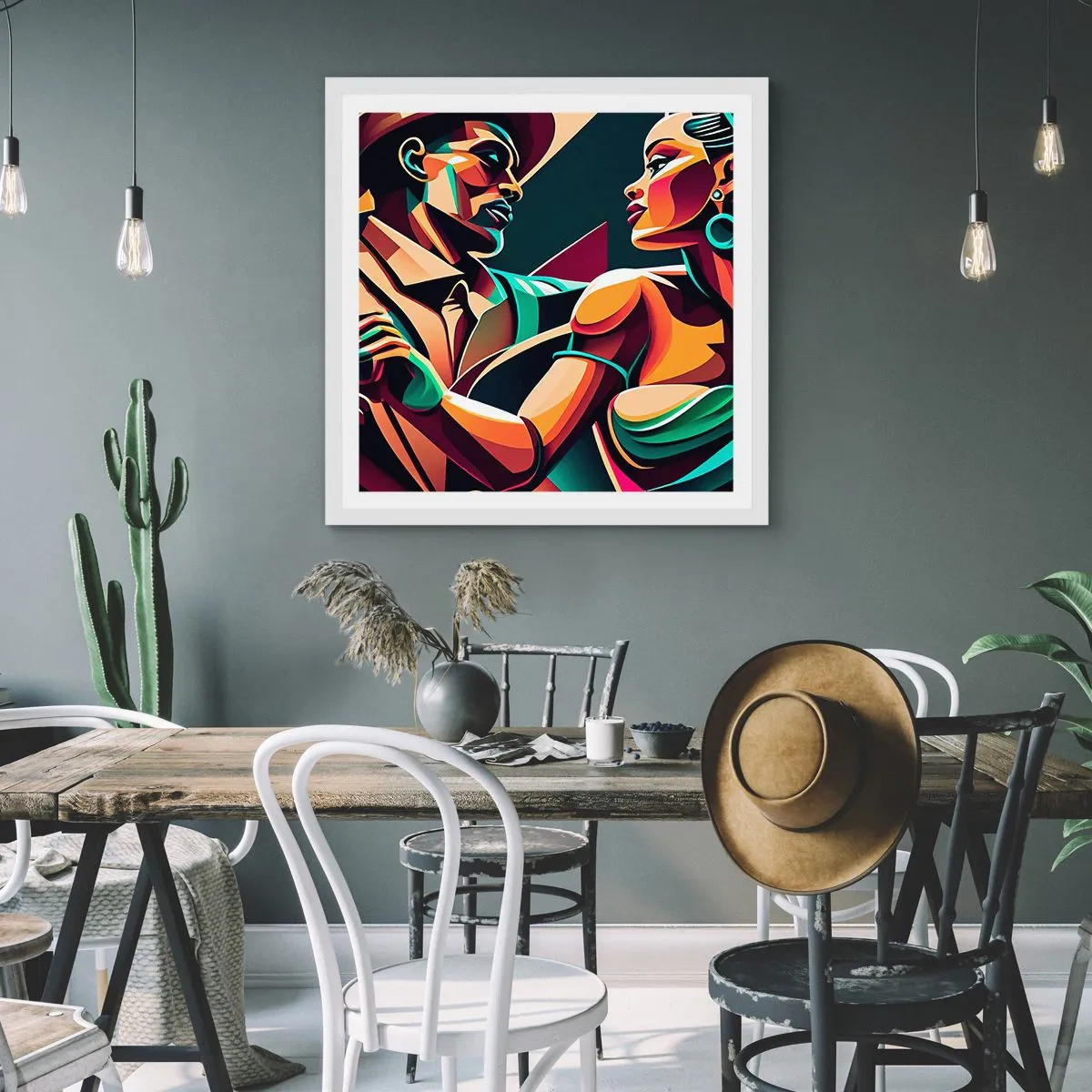 Poster in cornice bianca - Al ritmo del cuore - 40x40 cm