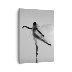 Quadro su tela - Stampe su Tela - Una ballerina in una posa eterea con tessuto fluido - 50x70cm - Leggerezza ed eleganza - Decorazione murale moderna per soggiorno e camera da letto ARTTOR