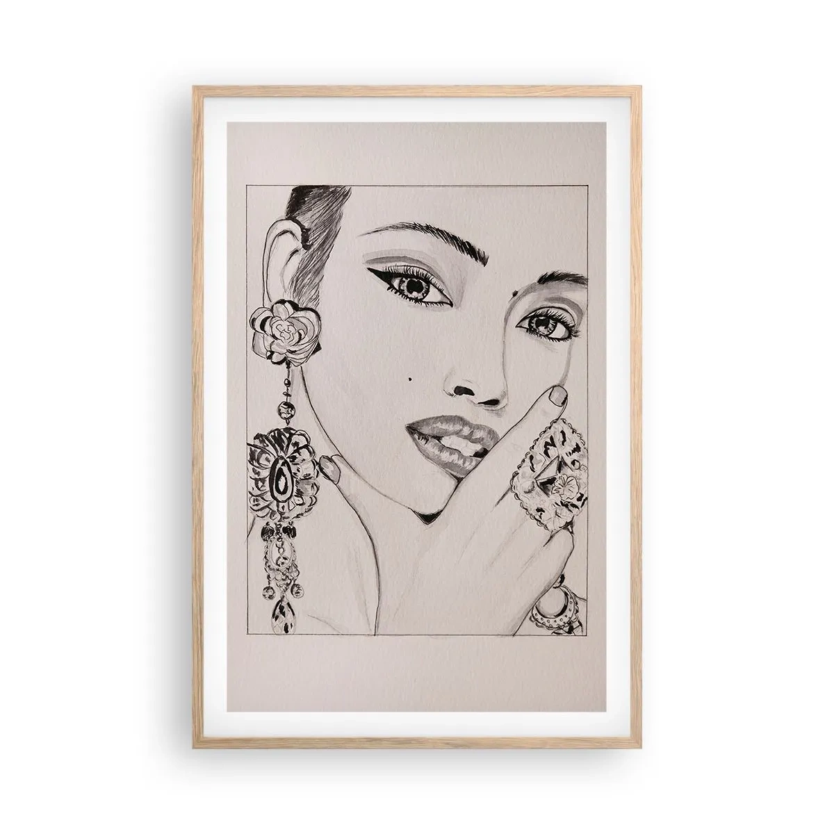 Poster in cornice rovere chiaro - Il gioiello più bello - 61x91 cm