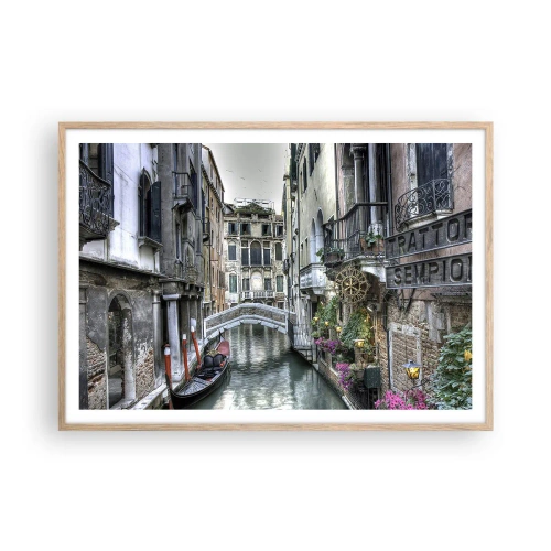 Poster in cornice rovere chiaro - Da secoli in silenziosa riflessione - 100x70 cm