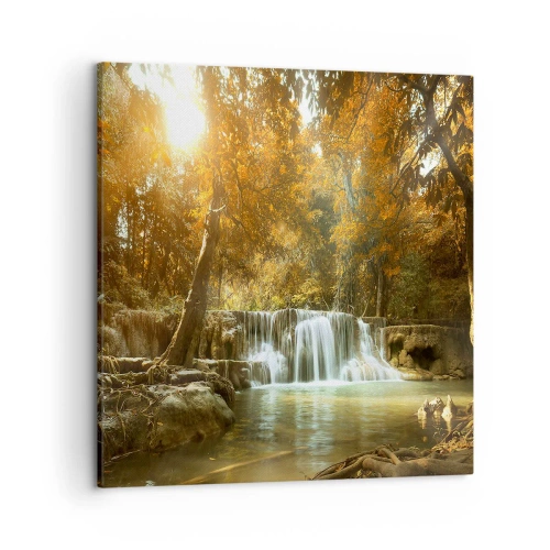 Quadro su tela - Stampe su Tela - Cascata nel parco - 50x50 cm