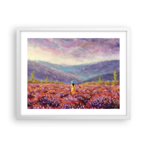 Poster in cornice bianca - Nel mondo di lavanda - 50x40 cm