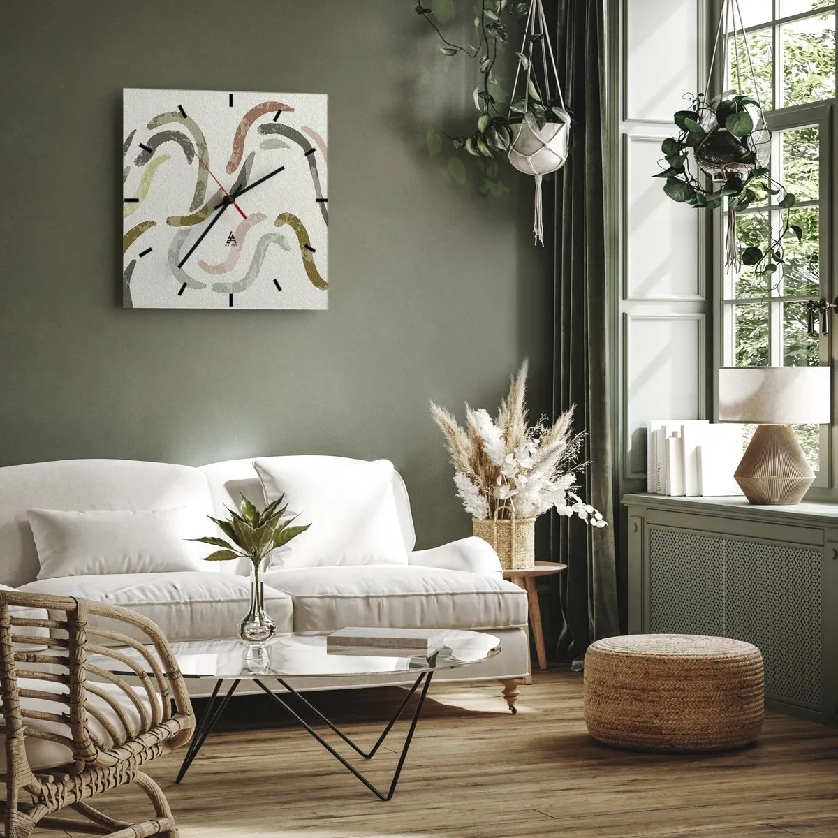 Orologio da parete - Orologio in Vetro - La danza gioiosa dell'astrazione - 30x30 cm