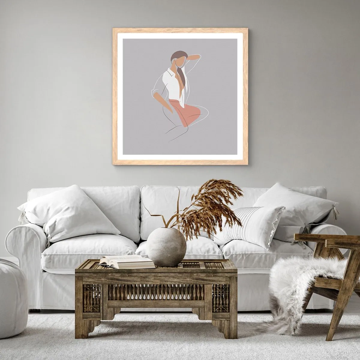 Poster in cornice rovere chiaro - Profilo di bellezza - 50x50 cm
