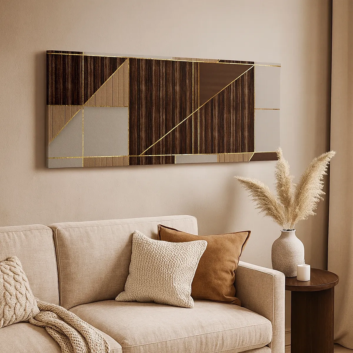 Quadro su tela - Stampe su Tela - Mosaico di marrone e oro - 30x30 cm