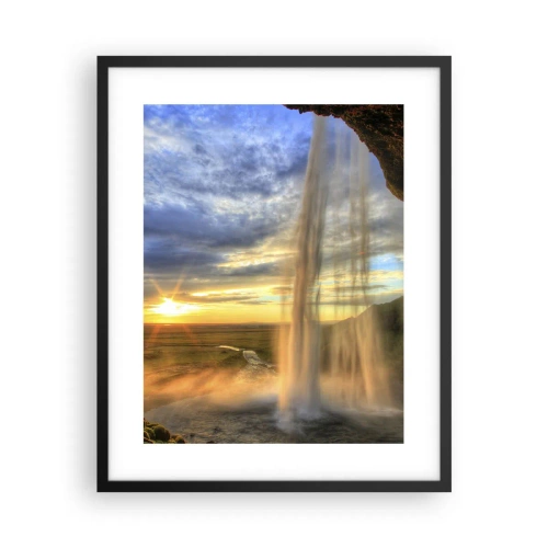 Poster in cornice nera - Il mondo dietro una tenda di gocce - 40x50 cm