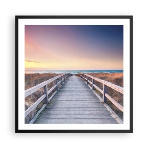 Poster in cornice nera - Aurora serale baltica - 60x60 cm