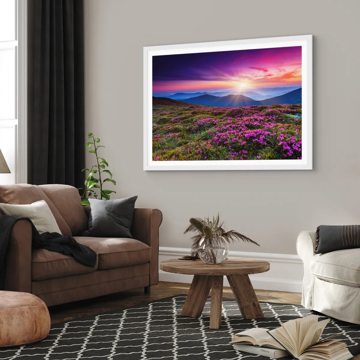 Poster in cornice bianca - Il profumo dei fiori freschi del campo - 70x50 cm