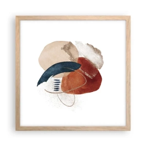 Poster in cornice rovere chiaro - Composizione ovale - 40x40 cm