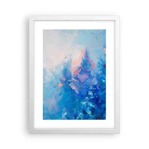 Poster in cornice bianca - Astrazione invernale - 30x40 cm