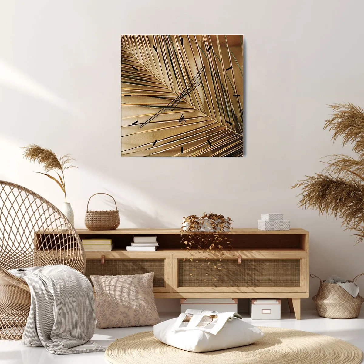 Orologio da parete - Orologio in Vetro - Colonnato naturale - 40x40 cm