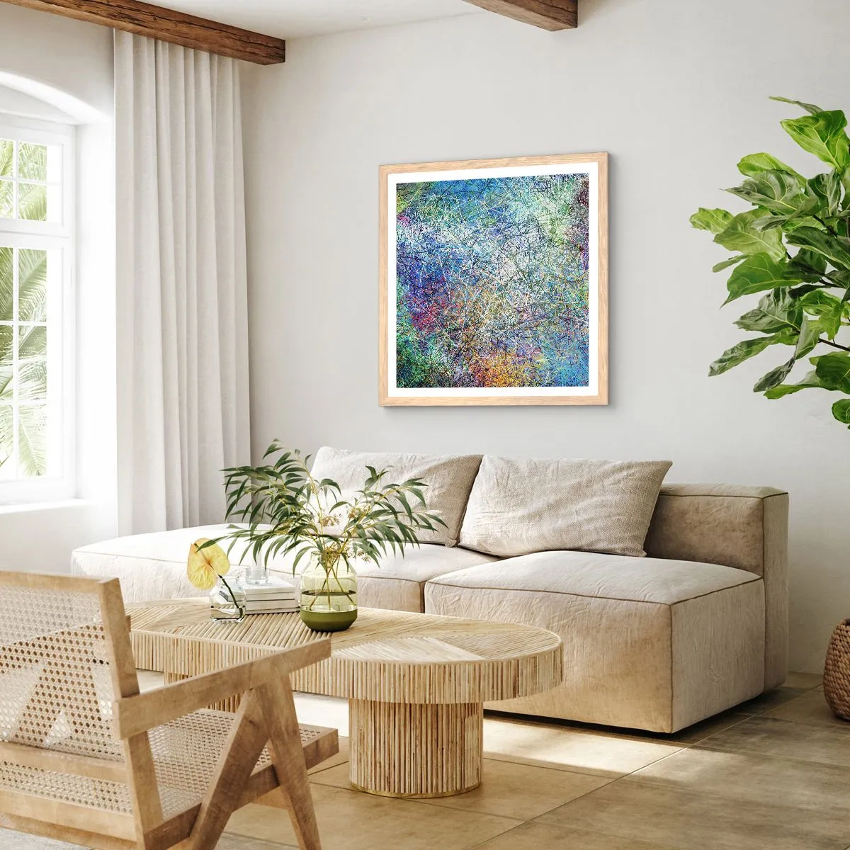 Poster in cornice rovere chiaro - Non è cosi semplice - 40x40 cm