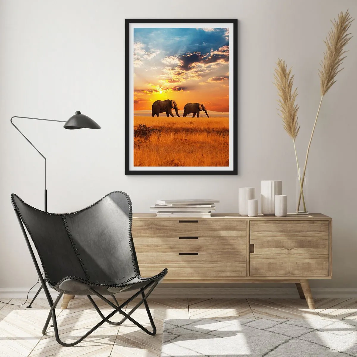 Poster in cornice nera - Passeggiata familiare - 61x91 cm