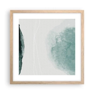 Poster in cornice rovere chiaro - Incontro con la nebbia - 40x40 cm