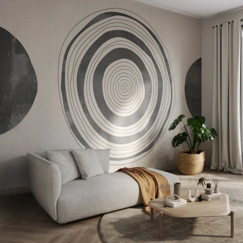 Fotomurali Premium Sand - Conta ciò che sta in mezzo - Ruote, Minimalista, Contemporaneo - 300x210 cm