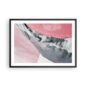Poster in cornice nera - Una composizione astratta nei toni del rosa e del grigio. - 70x50cm - Composizione abbinata - Decorazione murale moderna per soggiorno e camera da letto ARTTOR