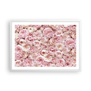 Poster in cornice bianca - Coperto di rose - 70x50 cm