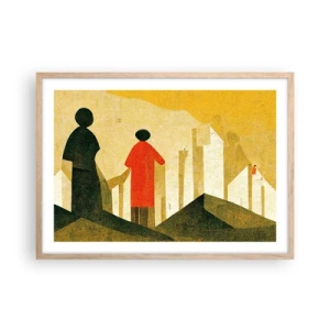 Poster in cornice rovere chiaro - La strada è ancora lunga - 70x50 cm