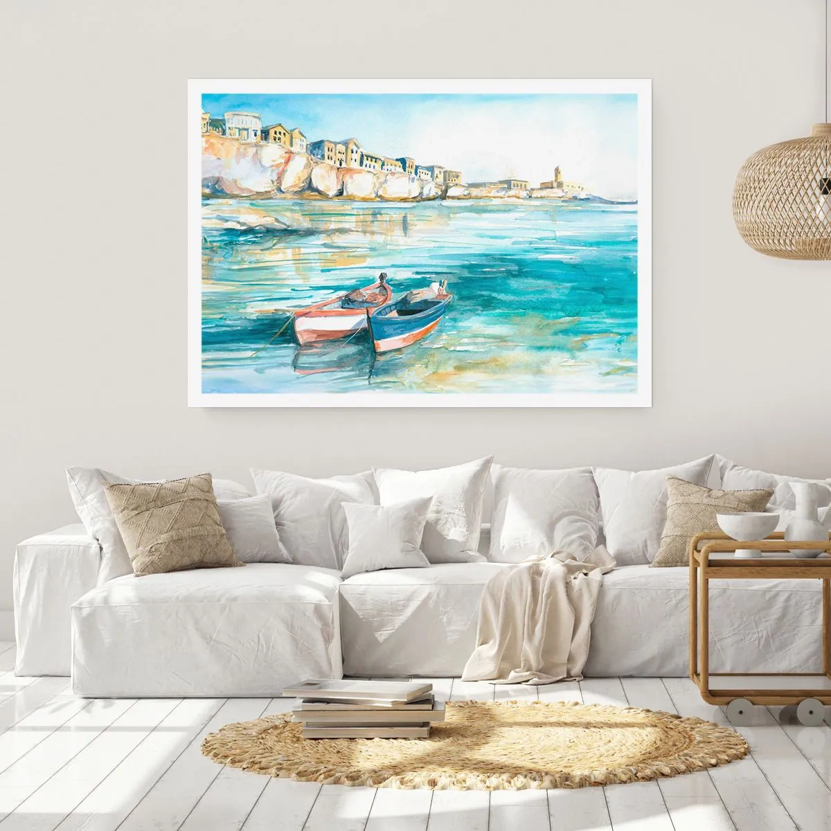 Poster - Paesaggio in azzurro - 91x61 cm