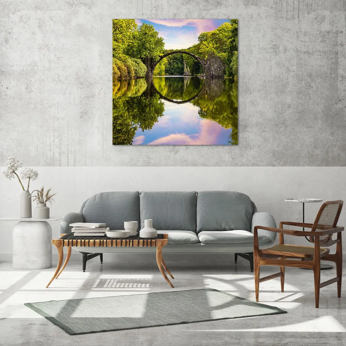 Quadro su vetro - All'incontro di due mondi - 40x40 cm