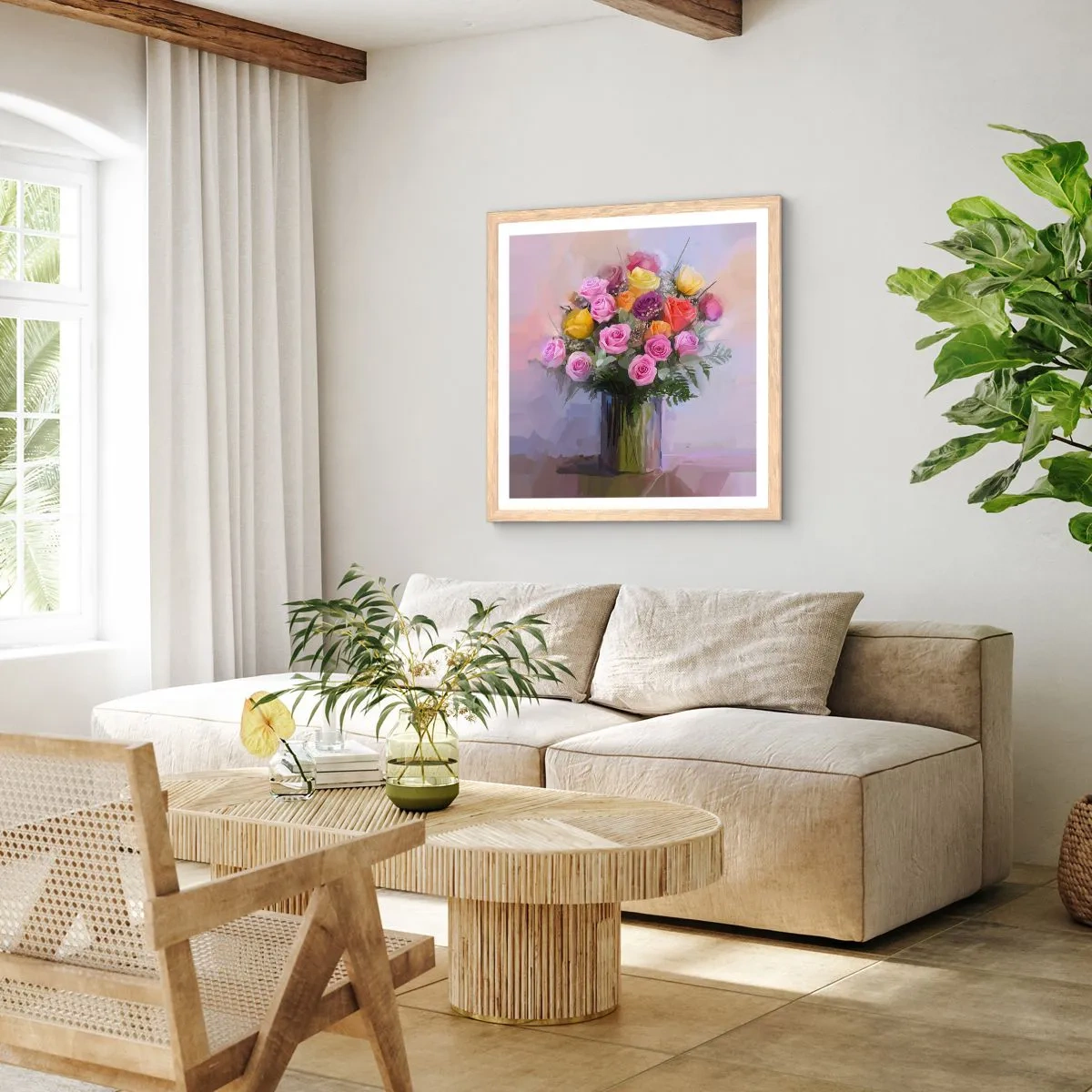 Poster in cornice rovere chiaro - Bellezza immobile - 30x30 cm