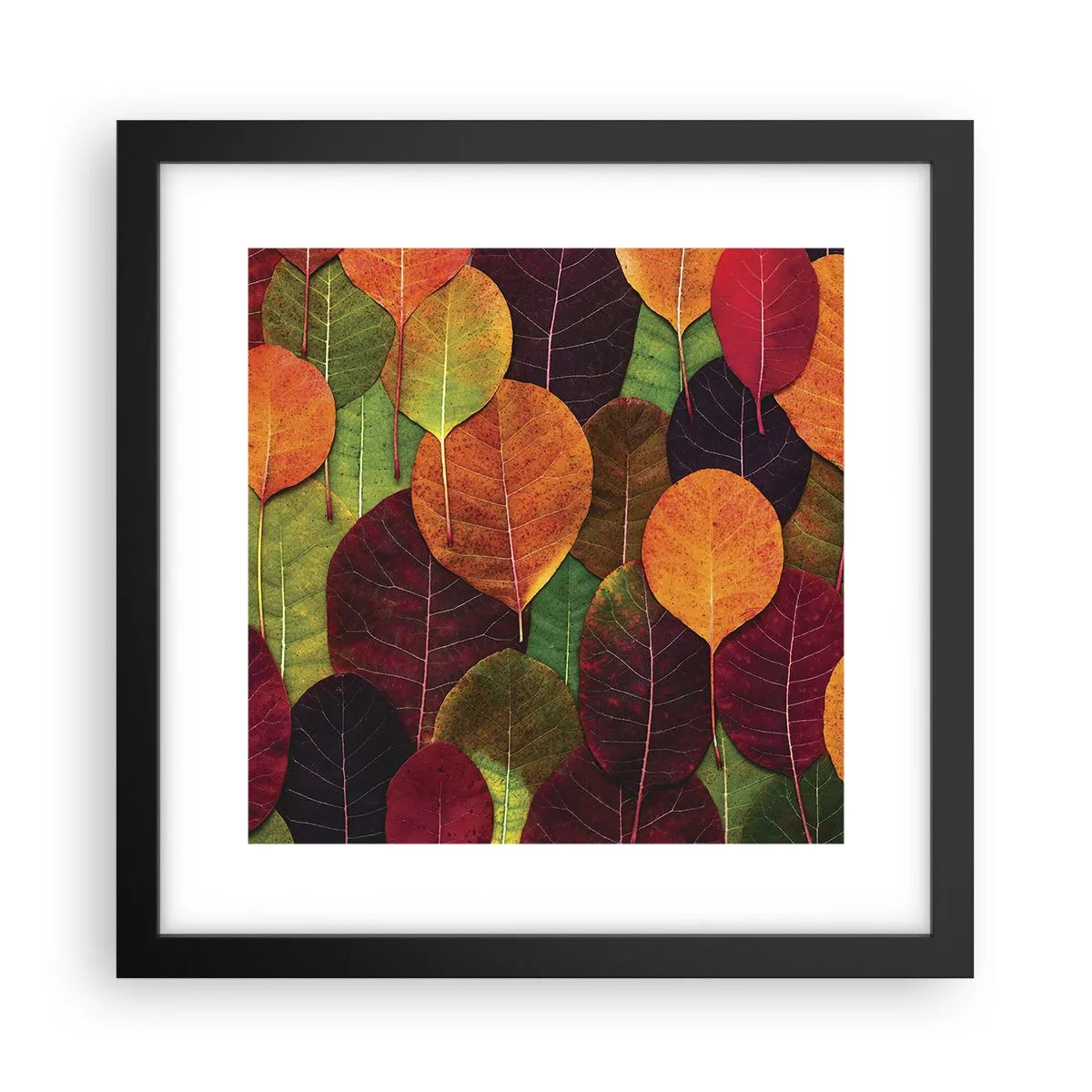 Poster in cornice nera - Mosaico autunnale - 30x30 cm