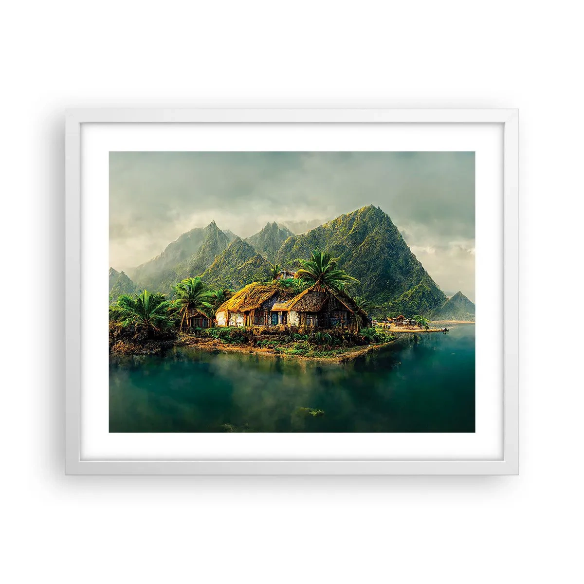 Poster in cornice bianca - Paradiso tropicale - 50x40 cm